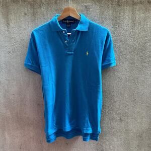 Polo Ralph Lauren Polo Shirt Vintage 80s Short Sleeve Blue Size Small